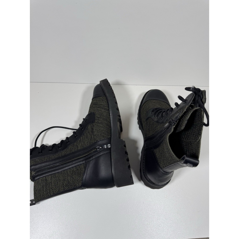 VIVAIA Olive Green Combat Boots Lace Up Lug Sole Round Toe Military 10.5 EU 41.5 - Picture 8 of 9